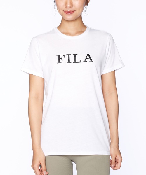 FILA(フィラ)の「FILA/フィラ ブランドロゴ レディース 半袖 Tシャツ(Tシャツ/カットソー・レディース・ブラック/ネイビー/ホワイト・M/L/LL)」の2枚目の写真