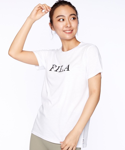 FILA(フィラ)の「FILA/フィラ ブランドロゴ レディース 半袖 Tシャツ(Tシャツ/カットソー・レディース・ブラック/ネイビー/ホワイト・M/L/LL)」の4枚目の写真