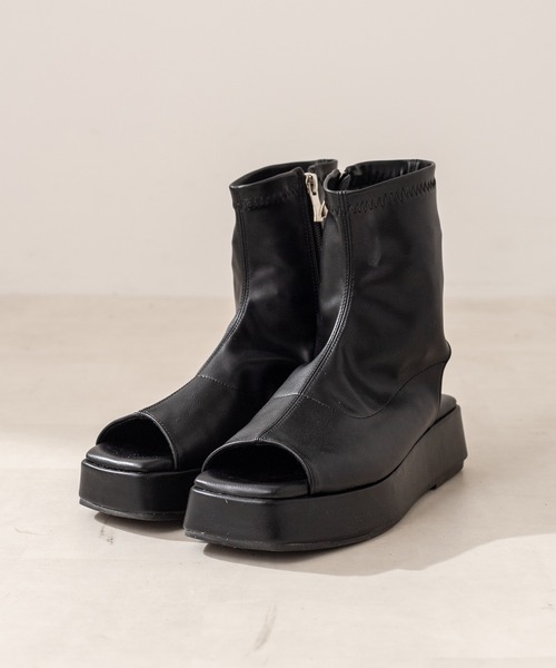 OLIVE des OLIVE(オリーブデオリーブ)の「ストレッチブーツサンダル(ブーツ・レディース・オフホワイト/ブラック/ダークブラウン・SMALL/MEDIUM/LARGE)」の3枚目の写真