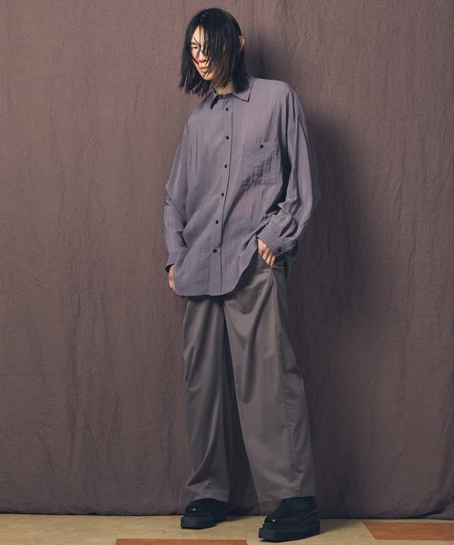 MAISON SPECIAL（メゾンスペシャル）の「《ユニセックスアイテム》シアープライムオーバーレギュラーシャツ 【MAISON SPECIAL/メゾンスペシャル】（シャツ/ブラウス・メンズ・チャコールグレー/ブラック/イエロー/オレンジ/ブルー・1/2/0）」の8枚目の写真