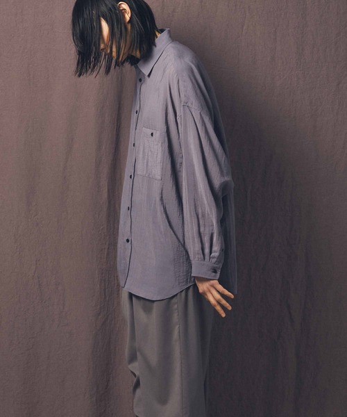 MAISON SPECIAL（メゾンスペシャル）の「《ユニセックスアイテム》シアープライムオーバーレギュラーシャツ 【MAISON SPECIAL/メゾンスペシャル】（シャツ/ブラウス・メンズ・チャコールグレー/ブラック/イエロー/オレンジ/ブルー・1/2/0）」の11枚目の写真