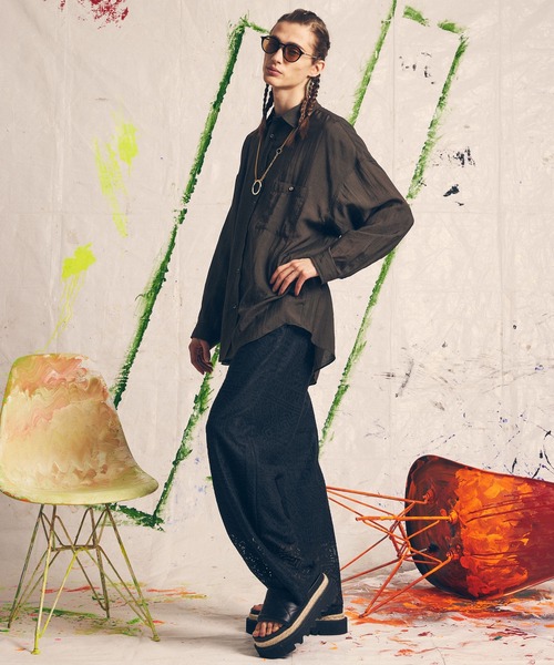 MAISON SPECIAL（メゾンスペシャル）の「《ユニセックスアイテム》シアープライムオーバーレギュラーシャツ 【MAISON SPECIAL/メゾンスペシャル】（シャツ/ブラウス・メンズ・チャコールグレー/ブラック/イエロー/オレンジ/ブルー・1/2/0）」の17枚目の写真