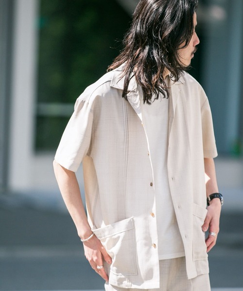 JEMORGAN(ジェーイーモーガン)の「『別注』JEMORGAN×Sonny Label テックリネンキューバシャツ(シャツ/ブラウス・メンズ・ナチュラル/カーキ/ブラック・MEDIUM/LARGE)」の5枚目の写真