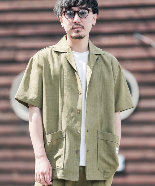 JEMORGAN(ジェーイーモーガン)の「『別注』JEMORGAN×Sonny Label テックリネンキューバシャツ(シャツ/ブラウス・メンズ・ナチュラル/カーキ/ブラック・MEDIUM/LARGE)」の15枚目の写真