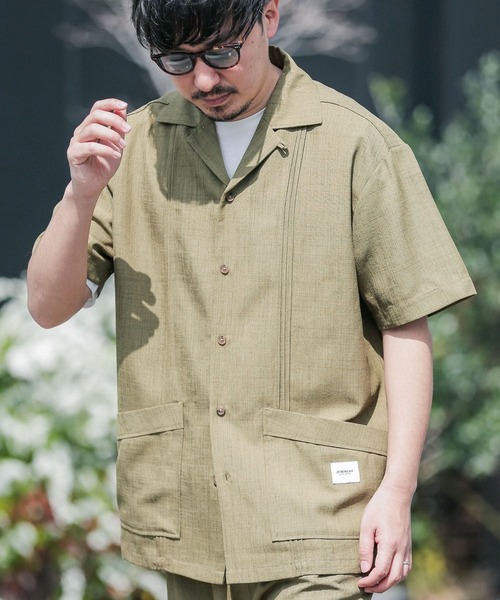 JEMORGAN(ジェーイーモーガン)の「『別注』JEMORGAN×Sonny Label テックリネンキューバシャツ(シャツ/ブラウス・メンズ・ナチュラル/カーキ/ブラック・MEDIUM/LARGE)」の17枚目の写真