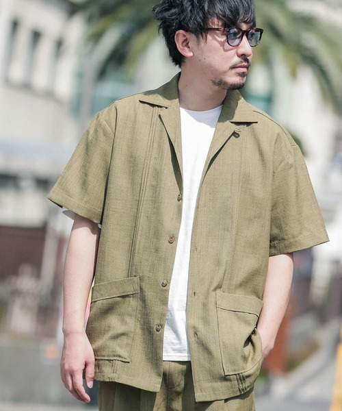 JEMORGAN(ジェーイーモーガン)の「『別注』JEMORGAN×Sonny Label テックリネンキューバシャツ(シャツ/ブラウス・メンズ・ナチュラル/カーキ/ブラック・MEDIUM/LARGE)」の18枚目の写真