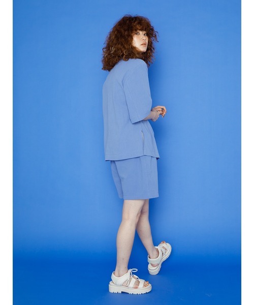 koe（コエ）の「麻見えエンボス半袖ジャケット＊（テーラードジャケット・レディース・ブラック/ブルー/グリーン/アイボリー・M）」の11枚目の写真