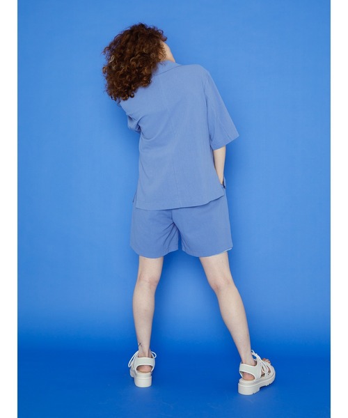 koe（コエ）の「麻見えエンボス半袖ジャケット＊（テーラードジャケット・レディース・ブラック/ブルー/グリーン/アイボリー・M）」の12枚目の写真