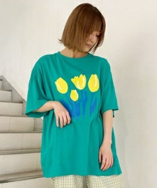 Candy Stripper（キャンディストリッパー）の「CHULIP BIG Tシャツ（Tシャツ/カットソー・レディース・ピンク/グリーン/ブラック・2）」の3枚目の写真