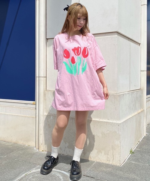 Candy Stripper（キャンディストリッパー）の「CHULIP BIG Tシャツ（Tシャツ/カットソー・レディース・ピンク/グリーン/ブラック・2）」の18枚目の写真