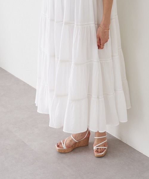 BEARDSLEY（ビアズリー）の「《LIVETART》シャドーストライプティアードワンピース（ワンピース・レディース・ホワイト/ブラック/アイボリー・FREE）」の14枚目の写真