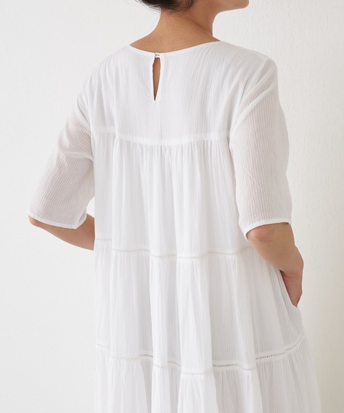 BEARDSLEY（ビアズリー）の「《LIVETART》シャドーストライプティアードワンピース（ワンピース・レディース・ホワイト/ブラック/アイボリー・FREE）」の20枚目の写真