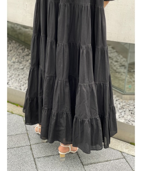 BEARDSLEY（ビアズリー）の「《LIVETART》シャドーストライプティアードワンピース（ワンピース・レディース・ホワイト/ブラック/アイボリー・FREE）」の9枚目の写真