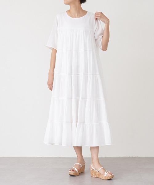 BEARDSLEY（ビアズリー）の「《LIVETART》シャドーストライプティアードワンピース（ワンピース・レディース・ホワイト/ブラック/アイボリー・FREE）」の21枚目の写真