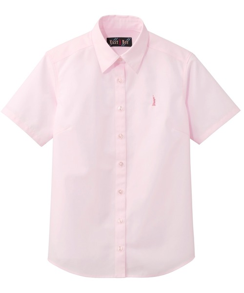 EASTBOY(イーストボーイ)の「【半袖カラーシャツ】 セール 制服 高校生 中学生 ブラウス スクール JK(シャツ/ブラウス・キッズ・ベビーピンク/サックスブルー・9号/7号/11号)」の1枚目の写真