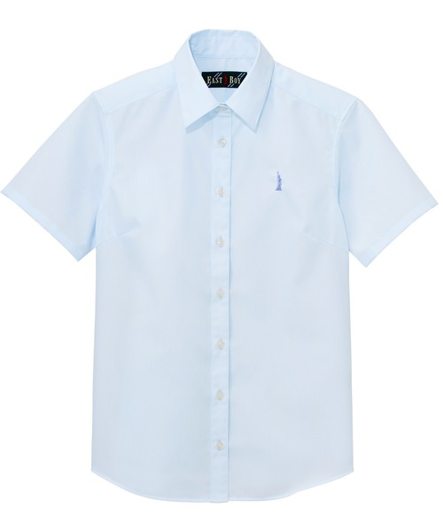EASTBOY(イーストボーイ)の「【半袖カラーシャツ】 セール 制服 高校生 中学生 ブラウス スクール JK(シャツ/ブラウス・キッズ・ベビーピンク/サックスブルー・9号/7号/11号)」の2枚目の写真