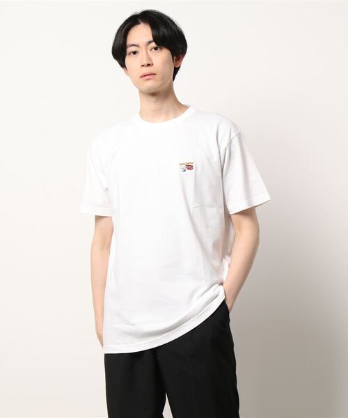 HOUSTON(ヒューストン)の「【HOUSTON】PRINT EMBROIDERY TEE(CAR)(Tシャツ/カットソー・メンズ・ホワイト/ブルー・MEDIUM/X-LARGE/XX-LARGE/LARGE)」の1枚目の写真