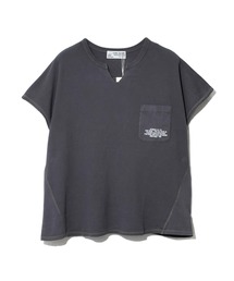 CUBE SUGAR/キューブシュガー 天竺xワッフル フレンチスリーブクルー