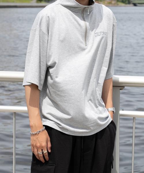 kutir(クティール)の「ロゴ入り半袖ハーフジップ(Tシャツ/カットソー・メンズ・ライトグレー/ブラック/グリーン・MEDIUM/LARGE)」の15枚目の写真