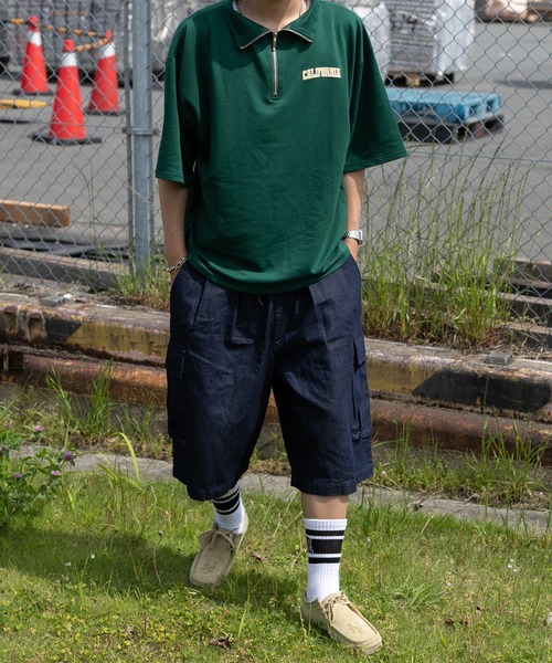 kutir(クティール)の「ロゴ入り半袖ハーフジップ(Tシャツ/カットソー・メンズ・ライトグレー/ブラック/グリーン・MEDIUM/LARGE)」の21枚目の写真