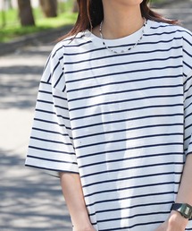 ZIP FIVE | アソートマルチボーダービッグ半袖Tシャツ レトロ 【ユニセックス】(Tシャツ/カットソー)