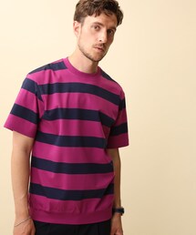 TAKEO KIKUCHI | シルケット ポンチ ボーダー 半袖Tシャツ(Tシャツ/カットソー)