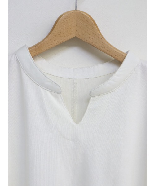 HEILIS(ヘイリス)の「《hideka select》キーネックフレンチスリーブカットソー / キーネック フレンチスリーブ カットソー Tシャツ(Tシャツ/カットソー・レディース・チャコールグレー/アイボリー・FREE)」の9枚目の写真