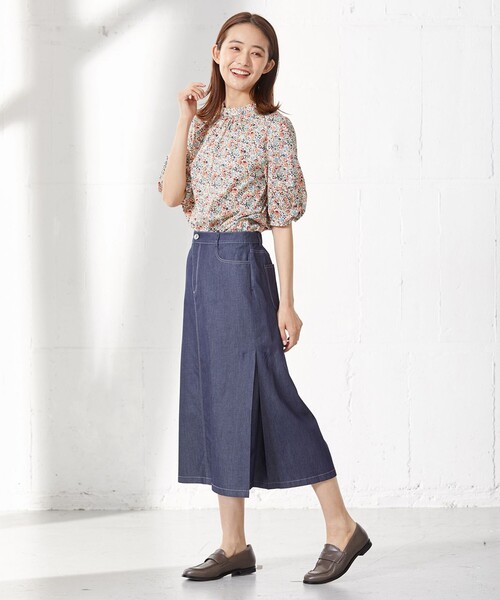 J.PRESS（ジェイプレス）の「【洗える】LIBERTY Pepper&Coward スタンドカラー ブラウス（シャツ/ブラウス・レディース・ベージュ系5/ネイビー系5・T15/T13）」の3枚目の写真