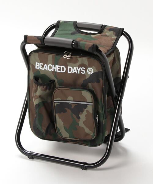 BEACHED DAYS(ビーチドデイズ)の「【BEACHED DAYS/ビーチデイズ】CHAIR IN BAG チェア付き バックパック 保冷・保温機能(バックパック/リュック・メンズ・ブラック/オリーブ/カモフラージュ・FREE)」の1枚目の写真