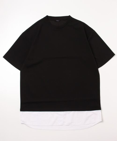 ARCADE(アーケード)の「梨地 フェイクレイヤード 半袖 Tシャツ 重ね着風(Tシャツ/カットソー・メンズ・ブラック/カーキ/ブラウン・M/L)」の10枚目の写真