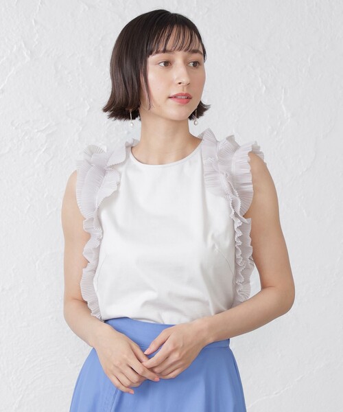 EPOCA THE SHOP（エポカザショップ）の「トリコットオーガンジーカットソー（Tシャツ/カットソー・レディース・オレンジ/グレー系その他/グリーン系その他7・38）」の2枚目の写真
