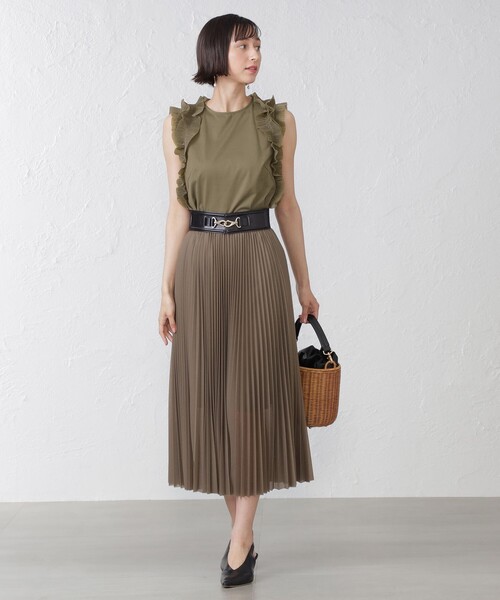 EPOCA THE SHOP（エポカザショップ）の「トリコットオーガンジーカットソー（Tシャツ/カットソー・レディース・オレンジ/グレー系その他/グリーン系その他7・38）」の5枚目の写真