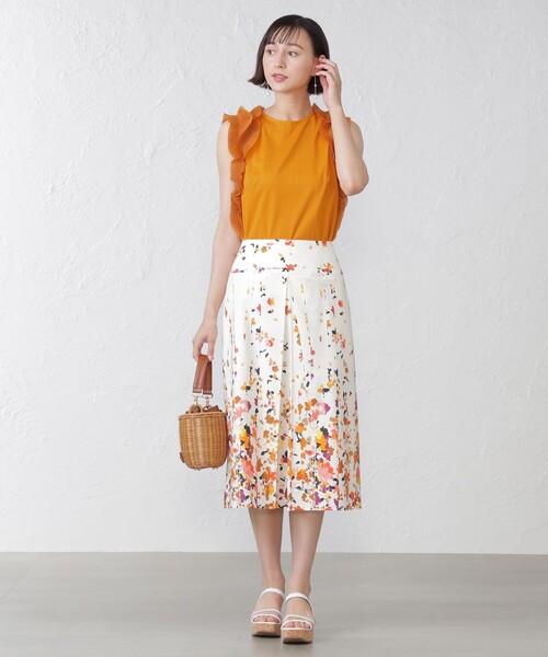 EPOCA THE SHOP（エポカザショップ）の「トリコットオーガンジーカットソー（Tシャツ/カットソー・レディース・オレンジ/グレー系その他/グリーン系その他7・38）」の6枚目の写真