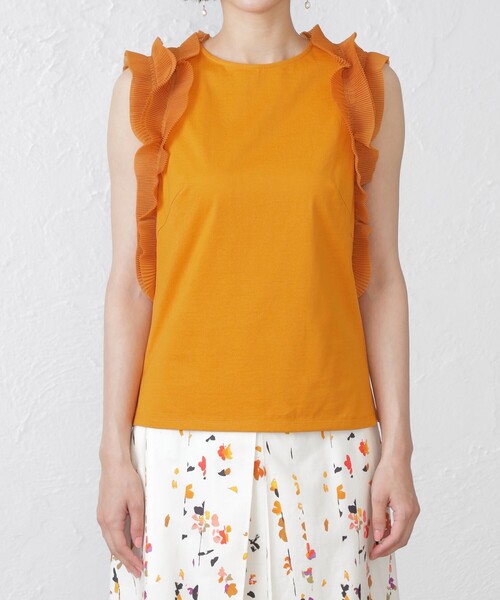 EPOCA THE SHOP（エポカザショップ）の「トリコットオーガンジーカットソー（Tシャツ/カットソー・レディース・オレンジ/グレー系その他/グリーン系その他7・38）」の7枚目の写真
