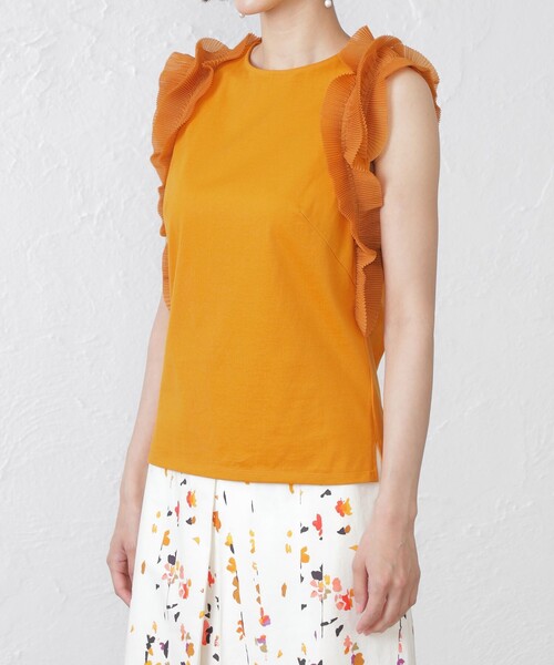 EPOCA THE SHOP（エポカザショップ）の「トリコットオーガンジーカットソー（Tシャツ/カットソー・レディース・オレンジ/グレー系その他/グリーン系その他7・38）」の8枚目の写真