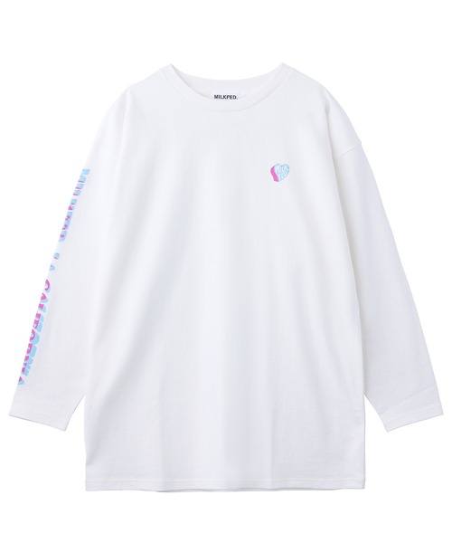 MILKFED.(ミルクフェド)の「SMALL HEART LOGO L/S TOP(Tシャツ/カットソー・レディース・ブルー/ブラック/ホワイト・ONE SIZE)」の2枚目の写真