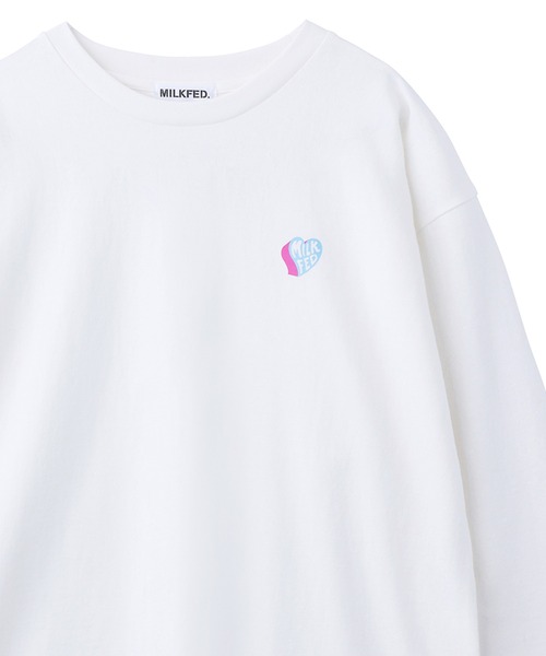 MILKFED.(ミルクフェド)の「SMALL HEART LOGO L/S TOP(Tシャツ/カットソー・レディース・ブルー/ブラック/ホワイト・ONE SIZE)」の5枚目の写真