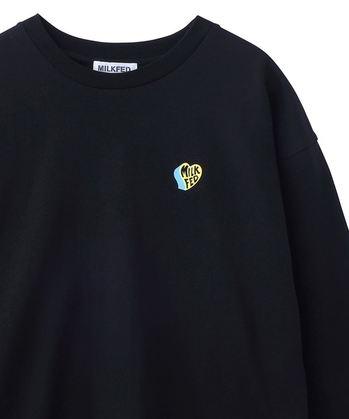 MILKFED.(ミルクフェド)の「SMALL HEART LOGO L/S TOP(Tシャツ/カットソー・レディース・ブルー/ブラック/ホワイト・ONE SIZE)」の4枚目の写真