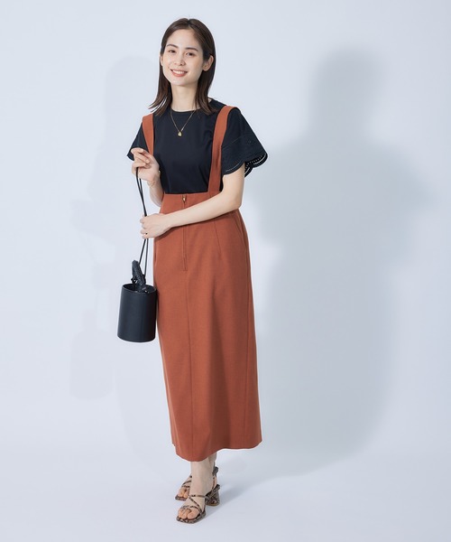 ROPE'（ロペ）の「コットン天竺袖エンブロイダリールーズ