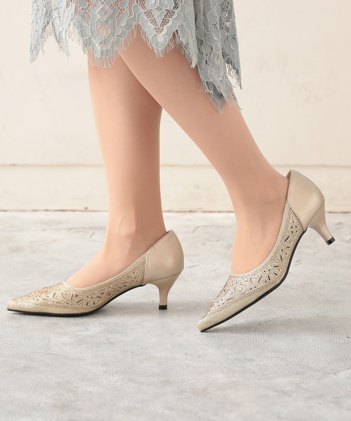 Kana(カナ)の「幾何学柄 グリッター パンプス パーティー 結婚式 お呼ばれ オケージョン(パンプス・レディース・ブラック/ゴールド/ブラック×ブラック/シルバー・23/23.5/22.5/24.5/24)」の9枚目の写真