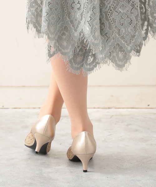 Kana(カナ)の「幾何学柄 グリッター パンプス パーティー 結婚式 お呼ばれ オケージョン(パンプス・レディース・ブラック/ゴールド/ブラック×ブラック/シルバー・23/23.5/22.5/24.5/24)」の10枚目の写真