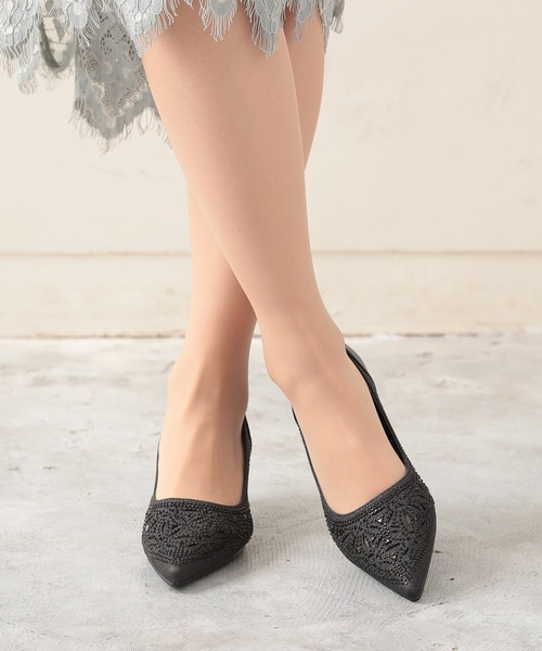 Kana(カナ)の「幾何学柄 グリッター パンプス パーティー 結婚式 お呼ばれ オケージョン(パンプス・レディース・ブラック/ゴールド/ブラック×ブラック/シルバー・23/23.5/22.5/24.5/24)」の14枚目の写真