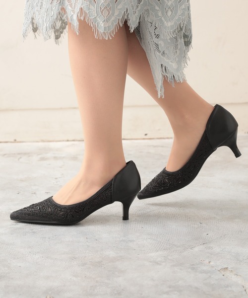 Kana(カナ)の「幾何学柄 グリッター パンプス パーティー 結婚式 お呼ばれ オケージョン(パンプス・レディース・ブラック/ゴールド/ブラック×ブラック/シルバー・23/23.5/22.5/24.5/24)」の15枚目の写真