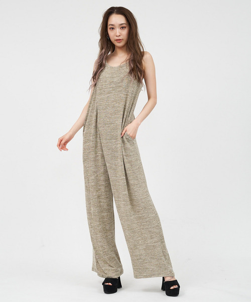SPIRALGIRL（スパイラルガール）の「メランジキャミオールインワン（つなぎ/オールインワン・レディース・ブラック/ベージュ/パープル・FREE）」の16枚目の写真