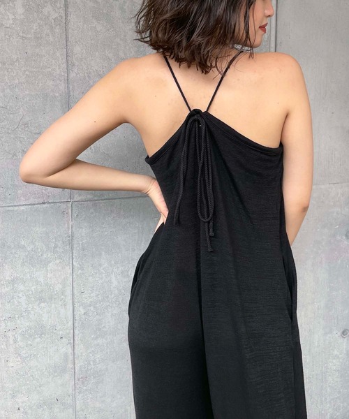 SPIRALGIRL（スパイラルガール）の「メランジキャミオールインワン（つなぎ/オールインワン・レディース・ブラック/ベージュ/パープル・FREE）」の7枚目の写真