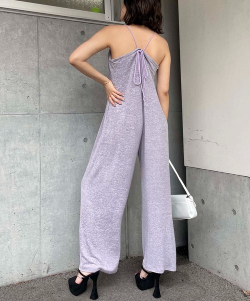 SPIRALGIRL（スパイラルガール）の「メランジキャミオールインワン（つなぎ/オールインワン・レディース・ブラック/ベージュ/パープル・FREE）」の10枚目の写真