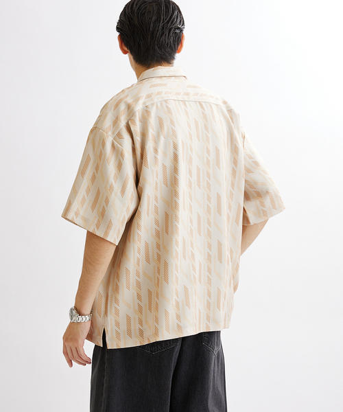 JOURNAL STANDARD（ジャーナルスタンダード）の「《追加》【GEOM PATTERN/ジオメパターン】ワイドシルエット 柄シャツ “総柄”（シャツ/ブラウス・メンズ・ブラック/ベージュ/ネイビー/グリーン/ブラック系その他/ネイビー系1・SMALL/MEDIUM/LARGE）」の12枚目の写真