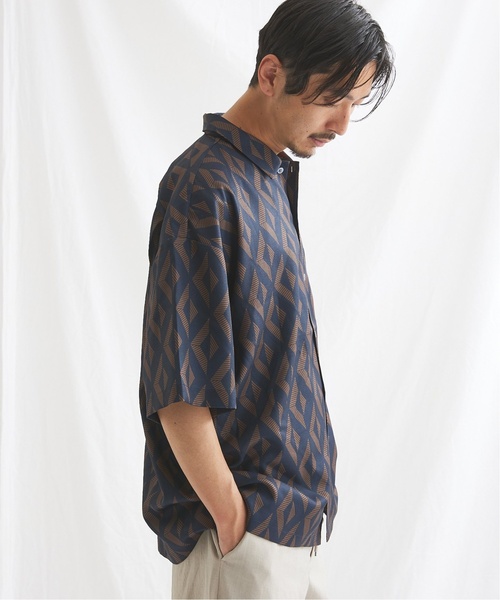 JOURNAL STANDARD（ジャーナルスタンダード）の「《追加》【GEOM PATTERN/ジオメパターン】ワイドシルエット 柄シャツ “総柄”（シャツ/ブラウス・メンズ・ブラック/ベージュ/ネイビー/グリーン/ブラック系その他/ネイビー系1・SMALL/MEDIUM/LARGE）」の22枚目の写真