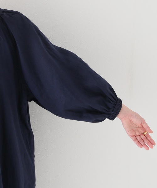 極美品【SLOBE IENA】 ボリュームスリーブ ゆったり麻ロングワンピース SLOBE IENA（スローブイエナ）の「ボリュームスリーブリネン