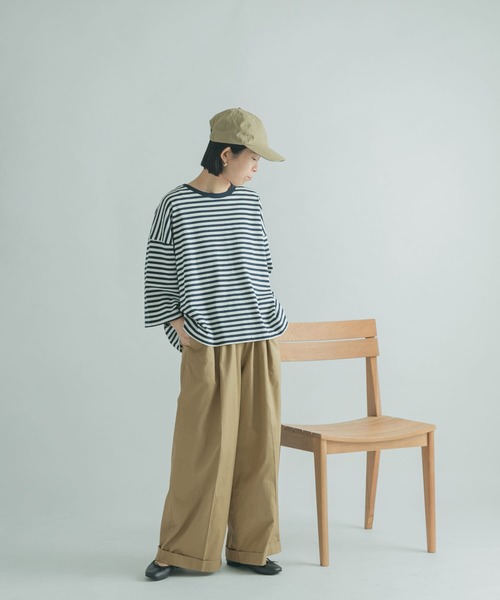 FORK&SPOON（フォークアンドスプーン）の「FORK&SPOON　コットンサテンワイドパンツ（その他パンツ・レディース・ブラック/ベージュ系その他・2/1）」の11枚目の写真